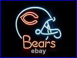 Chicago Bears Helmet Vintage Neon Light Sign Handmade Man Cave Lamp 19