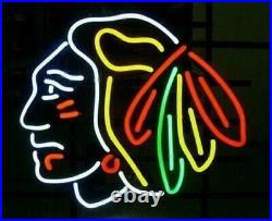 Chicago Hockey Custom Pub Artwork Vintage Boutique Neon Sign Light Decor 17