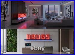 Circa 1940s Vintage Neon D R U G S Sign