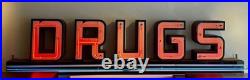 Circa 1940s Vintage Neon D R U G S Sign