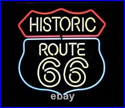 Classic Route 66 Neon Sign Vintage Style Decor for Bars, Garage, and Game Room