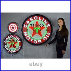 Classic Texaco Motor Oil Neon Light Sign 36 Metal Can Vintage Style 36x36