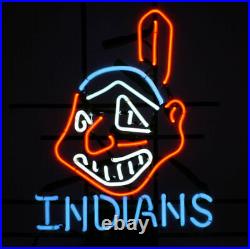Cleveland Indians Chief Vintage Neon Light Sign Room Window Decor 19