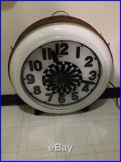 Cleveland Pin wheel clock Electric neon clock vintage sign gas station original