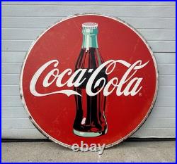 Coca Cola Sign Garage Restaurant Button Fishtail Vintage Style Wall Decor 35