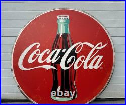 Coca Cola Sign Garage Restaurant Button Fishtail Vintage Style Wall Decor 35