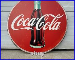 Coca Cola Sign Garage Restaurant Button Fishtail Vintage Style Wall Decor 35