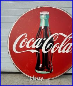 Coca Cola Sign Garage Restaurant Button Fishtail Vintage Style Wall Decor 35