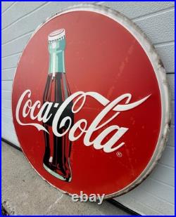 Coca Cola Sign Garage Restaurant Button Fishtail Vintage Style Wall Decor 35