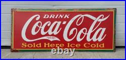 Coca Cola Sign Sold Here Ice Cold Garage Restaurant Vintage Style Wall Decor 36