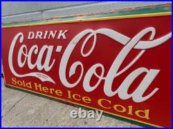 Coca Cola Sign Sold Here Ice Cold Garage Restaurant Vintage Style Wall Decor 36
