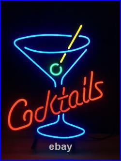 Cocktail Cup Beer Neon Sign Vintage Style Custom Decor Store Wall Gift 13x16