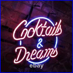 Cocktails & Dreams Neon Sign Porcelain Boutique Decor Vintage Pub Store Artwok