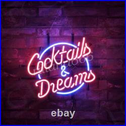 Cocktails & Dreams Real Neon Sign Light Vintage Style for Bar Home Wall 19x15 Cocktails & Dreams Real Neon Sign Light Vintage Style for Bar Home Wall 19x15