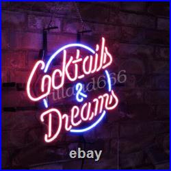 Cocktails & Dreams Real Neon Sign Light Vintage Style for Bar Home Wall 19x15 Cocktails & Dreams Real Neon Sign Light Vintage Style for Bar Home Wall 19x15