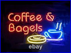 Coffee Bagels Breakfast Neon Light Gift Neon Sign Vintage Shop Canteen Wall Sign