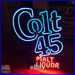 Colt 45 Beer Malt Liquor Vintage 1990s Beer Pub Bar Neon Sign 20x16 From USA
