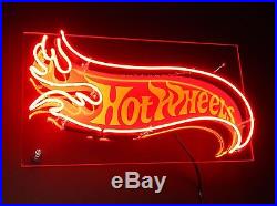 Cool HOT WHEELS flame NEON sign store display like vintage diecast car logo