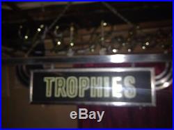 Cool Old Vintage Art Deco Neon Trophy Advertising Hanging Store Sign