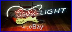 Coors Light Guitar Neon Sign Vintage Original Unique Music Room Man Cave Gift