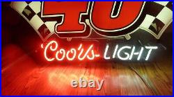 Coors Light Neon Beer Sign Vintage Non Motion Nascar Sterling Martin 40
