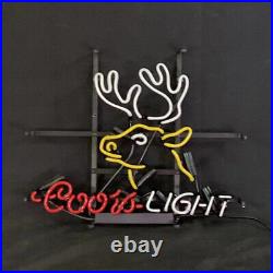 Coors Light Stag Beer Buck Neon Light Sign Bar Glass Wall Vintage 17