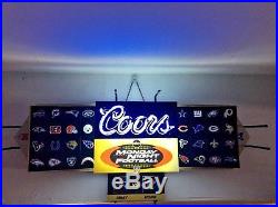 Coors Neon Light Beer Sign Bar Man Cave Garage Vintage ABC NFL MNF Rare