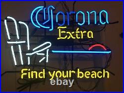 Corona Extra Find Your Beach Vintage Neon Beer Sign Collectible For Man Cave