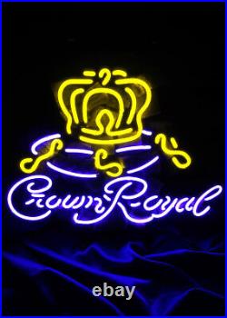 Crown Whiskey Vintage Style Neon Sign Beer Bar Club Man Cave Handcraft 16x14