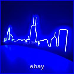 Custom Neon Sign Chicago City Skyline Vintage Neon Light For Wall Home Bar Decor