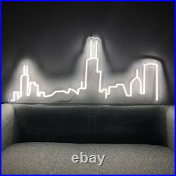 Custom Neon Sign Chicago City Skyline Vintage Neon Signs For Wall Home Bar Decor
