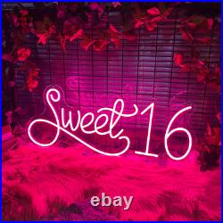 Custom Neon Sign Sweet 16 Vintage Night Light for Home Room Birthday Party Decor