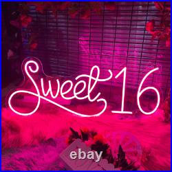 Custom Neon Sign Sweet 16 Vintage Night Light for Home Room Birthday Party Decor