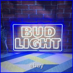 Custom Neon Signs BUD LIGHT Vintage Night Light For Bar Beer Pub Home Wall Decor