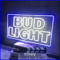 Custom Neon Signs BUD LIGHT Vintage Night Light For Bar Beer Pub Home Wall Decor