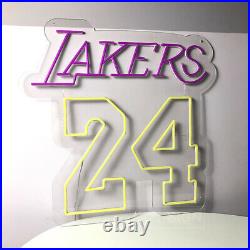 Custom Neon Signs LAKERS 24 Vintage Neon Night Light For Home Bedroom Wall Decor