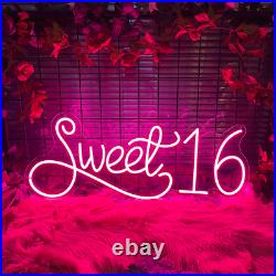 Custom Neon Signs Sweet 16 Vintage Sign LED Night Light for Home Room Wall Decor