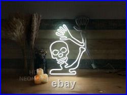 Custom Neon Signs Waving Skeleton Vintage Neon Signs Night Light for Wall Decor