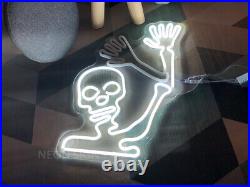 Custom Neon Signs Waving Skeleton Vintage Night Light Wall KTV Hotel Party Decor