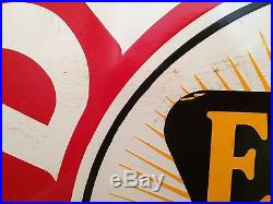 (DG) Derby's Flexgas Ethyl logo double sided 30 Round Porcelain Sign Vintage
