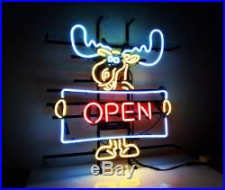 Deer Vintage Neon Sign Open Bistro Beer Bar Boutique Workshop Window Wall