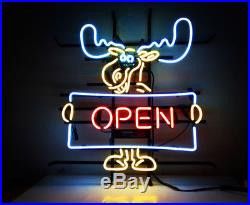 Deer Vintage Neon Sign Open Bistro Beer Bar Boutique Workshop Window Wall