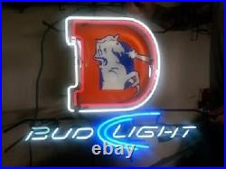 Denver Horse Glass Vintage Style Neon Light Sign Club Bar Man Cave Lamp 20x16