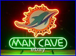 Dolphins Man Cave Glass Neon Light Sign Vintage Gift Room Lamp 17