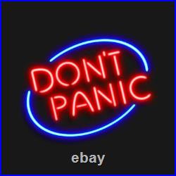 Don't Panic Personalised Neon Sign Vintage Style Beer Bar Gift Wall Decor Glass