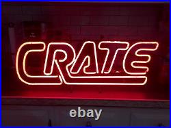 Early Red Neon Sign CRATE Amplifier Company Vintage Rock & Roll 30.5