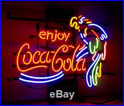Enjoy Cola Parrot Neon Light Pub Club Sign Beer Bistro Patio Vintage Man Cave