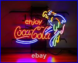 Enjoy Cola Parrot Vintage Hand Craft Neon Sign Custom Lamp Bistro Workshop Decor