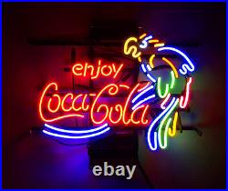 Enjoy Cola Parrot Vintage Style Neon Sign Light Boutique Workshop Decor 17x14