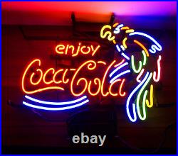 Enjoy Cola Parrot Vintage Style Neon Sign Light Boutique Workshop Decor 17x14